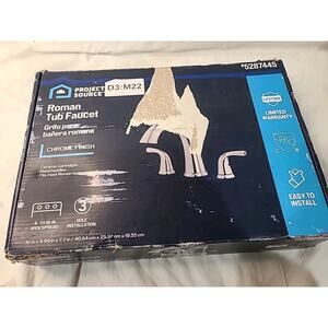 Project Source Roman Tub Faucet Chrome 2 Handle High Arc 5287445. Open Box